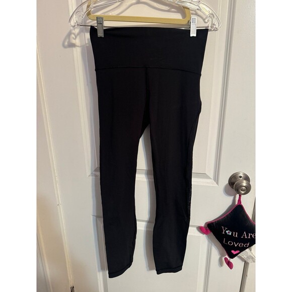 Lululemon Black Lace Mesh Leggings - Picture 1 of 4